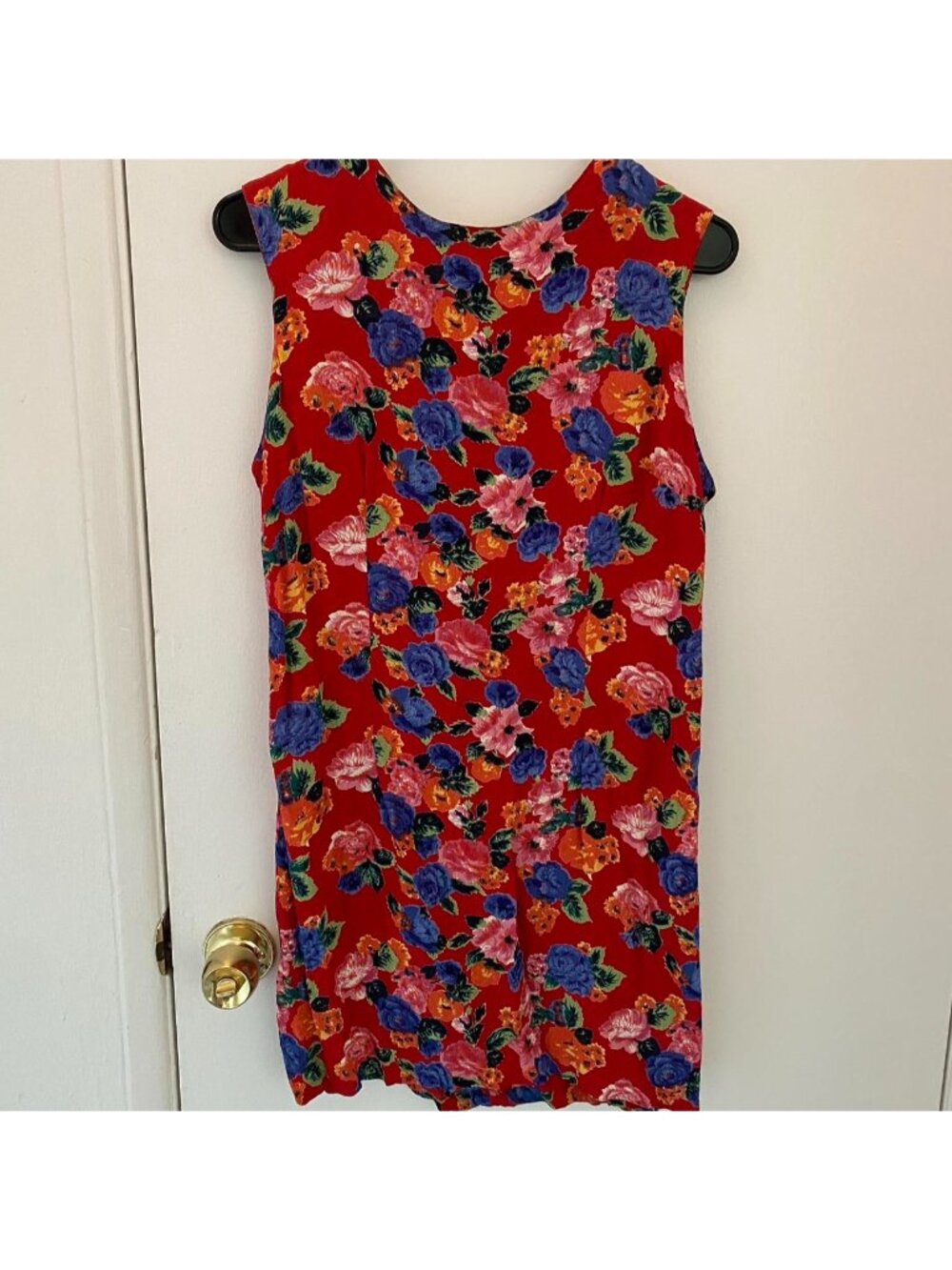 Red floral mini dress, vintage